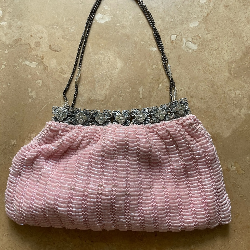 Clara Kassavina Baby Pink beaded bag.
